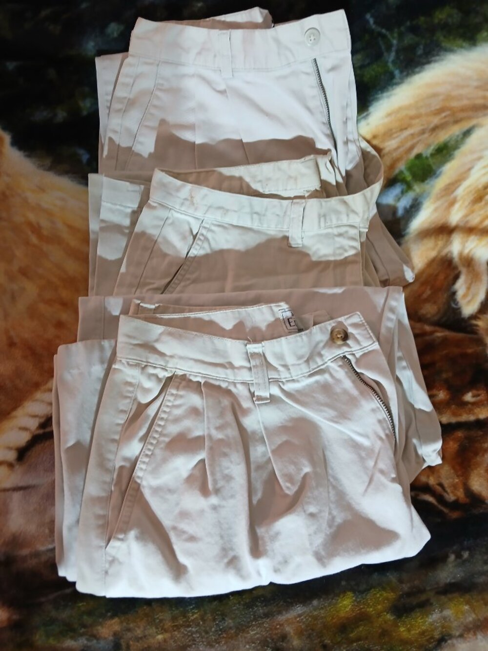 LOT OF 3 PR. SZ 12 WOMEN'S/LADIES KHAKI PANTS GREAT FOR WORK, PLAY, COMFORT
